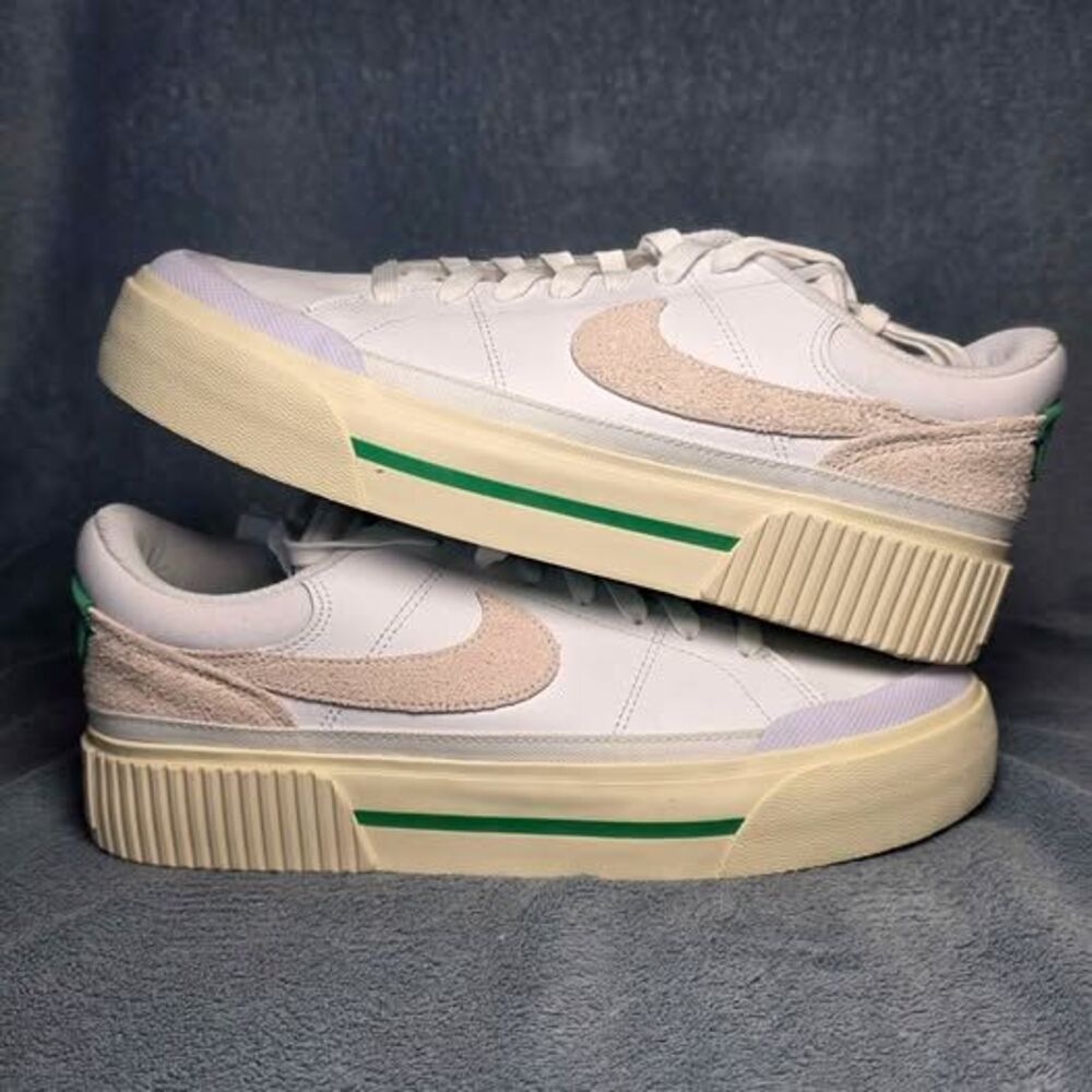 Nike Court Legacy Lift Green and White Womens Size 10